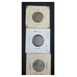 1912 V nickel, 1910 V nickel, 1928 Liberty