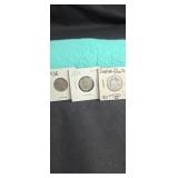 Pair of 1936 Buffalo nickels and a 185? Seated