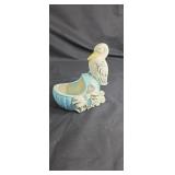 Baby boy stork and cradle