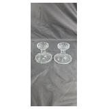 Pair of crystal candle holders or dishes