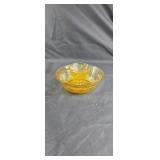 Yellow glass chip and dip dish