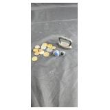 Tiny iron, rings & some coins