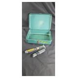 Green metal box & tools