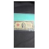 Series 1928G red letter 2 dollar bill