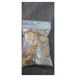 Group of approximately 100 wheat pennies
