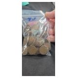 Group of approximately 83 wheat pennies