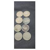 Group of 8 v nickels