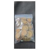 Group of approximately 100 wheat pennies