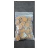 Group of approximately 100 wheat pennies