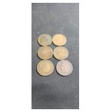 6 Indian head pennies 1907, 1898, 1903, 1906,