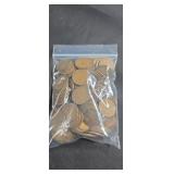 Group of approximately 100 wheat pennies