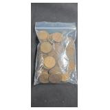 Group of approximately 100 wheat pennies