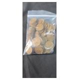 Group of approximately 100 wheat pennies