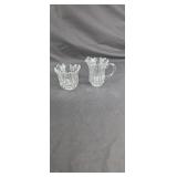 Tulip design crystal cream & sugar