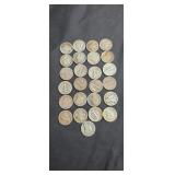 Group of 25 Mercury dimes
