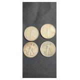 1920, 1929, 1938, 1942 walking liberty half