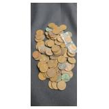 Approximately 100 unsearched wheat pennies
