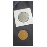 Heads i win coin & 1980 Ireland 10 Pence coin