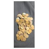Approximately 100 unsearched wheat pennies