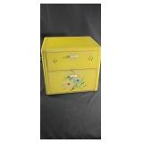 Ransburg Yellow floral mid century bread box