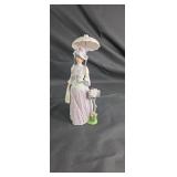 Avon figurine with umbrella approx 11 inches tall