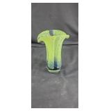 Green and blue art glass approx 8 inches tall