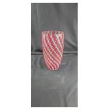 Nice red and white glass vase would be beautiful