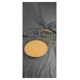 Glass holder and wooden lazy susan