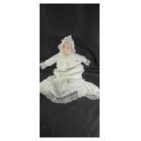 Handmade doll with porcelain head and hands