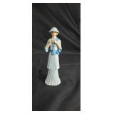 Lady in blue figurine approx 8 inches tall