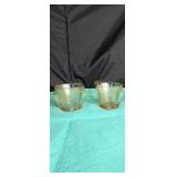 Peach depression glass cream amd sugar