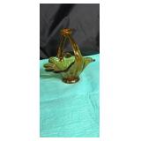 Lovely amber basket approx 6.5 inches