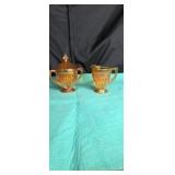 Marigold carnival cream & sugar set the cream has