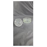 Crystal cut rose bowl and a candy dish