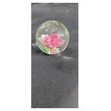 Pink floral paper weight