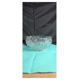 Crystal rose pattern bowl approx 9 inches