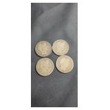 1899, 1915, 1906, 1906 Morgan half dollars