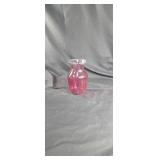 Cranberry colored vase approx 8 inches tall
