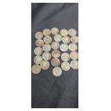 Group of 26 mercury dimes