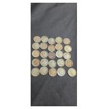 Group of 25 mercury dimes