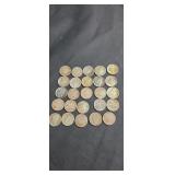 Group of 25 mercury dimes