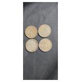 1936, 1943, 1943, 1947 walking liberty half