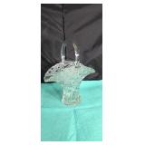 Glass basket with handle approx 12 inches tall