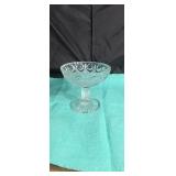 Clear compote approx 5.5 inches tall