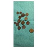 Group of foreign coins