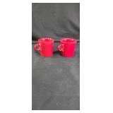 Pair of red Fiesta cups