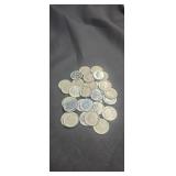 Group of 25 dimes various dates some are 1959,