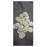 Group of 25 buffalo nickels various dates