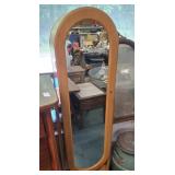 Oval dressing mirror and jewelry chest combo.