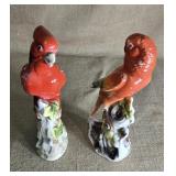 Pair of parrots 11 inches tall.